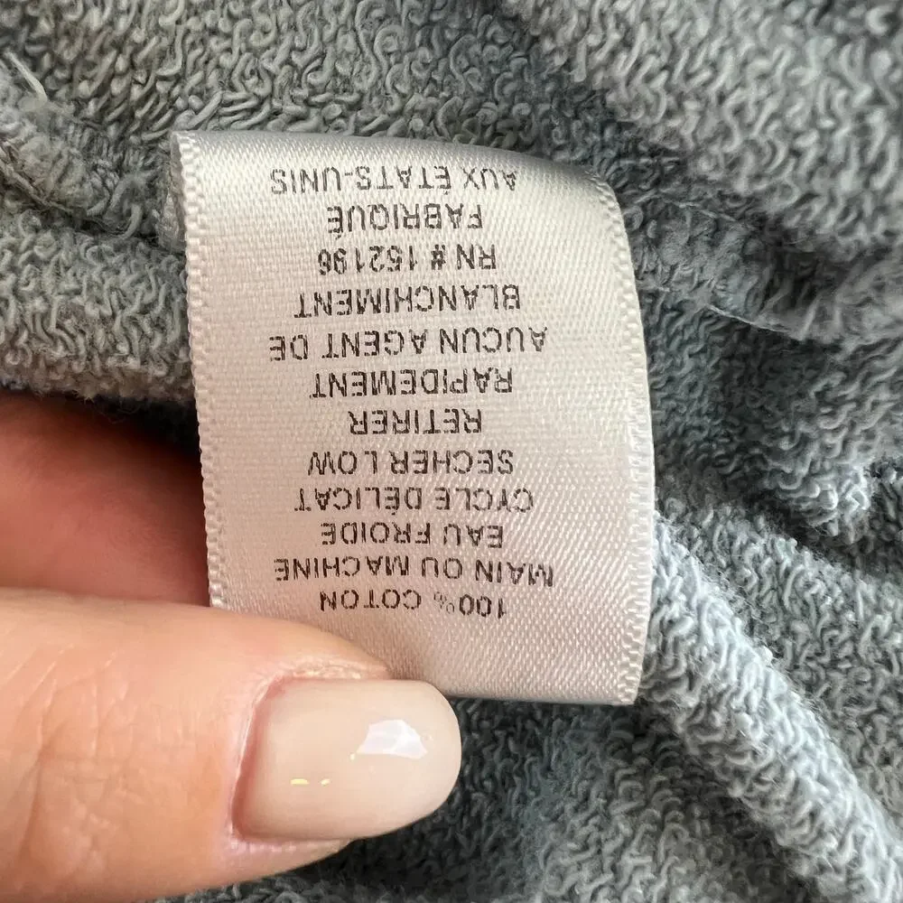 SOULCYCLE Gray Bleach Speckled Long Sleeve Crewneck Cotton Sweatshirt L Large